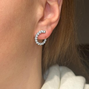 Pendiente Circulo Abierto con Circonitas Plata Rodiada 2