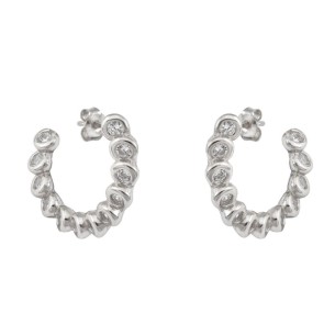 Pendiente Circulo Abierto con Circonitas Plata Rodiada