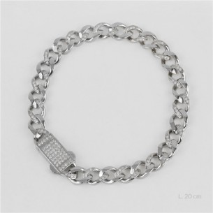 Pulsera de Plata de Ley | 8 mm | L. 20 cm