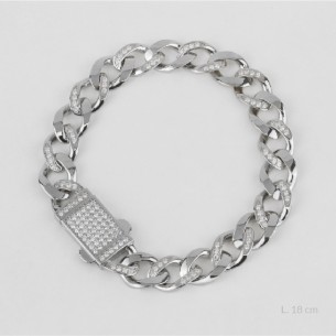 Pulsera de Plata de Ley | 10 mm | L. 18 cm