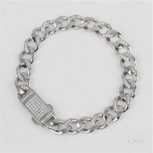 Pulsera de Plata de Ley | 10 mm | L. 20 cm