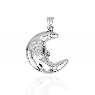 Colgante Luna Plata de Ley