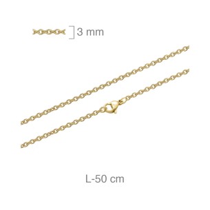 Cadena Acero Dorado 3 mm x 50 cm
