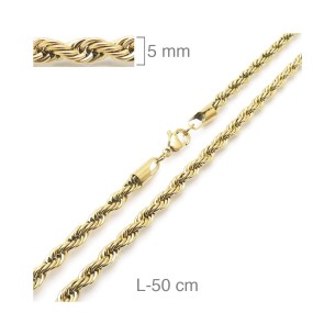 Cordón Salomónico Acero Dorado 5 mm x 50 cm