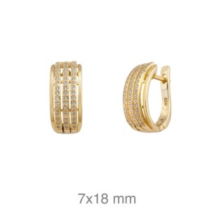 Pendientes Plata de Ley Dorados con Circonitas CATALÁN 2