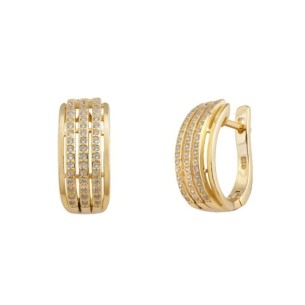 Pendientes Plata de Ley Dorados con Circonitas CATALÁN