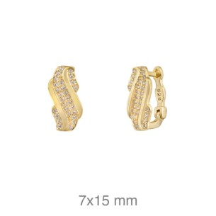 Pendientes Plata de Ley Dorada con Circonitas CATALÁN 2