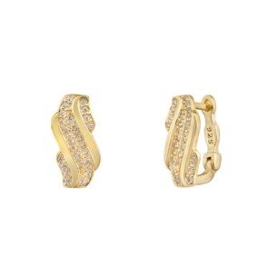 Pendientes Plata de Ley Dorada con Circonitas CATALÁN