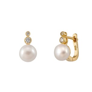 Pendientes Plata de Ley Dorada con Perlas CATALÁN