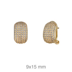 Pendientes Plata de Ley Dorada con Circonitas OMEGA 2