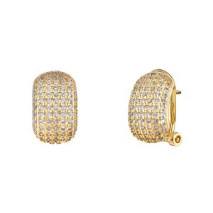 Pendientes Plata de Ley Dorada con Circonitas OMEGA