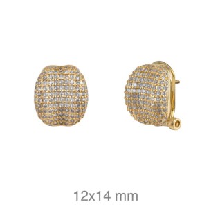 Pendientes Plata de Ley Dorada con Circonitas OMEGA 2