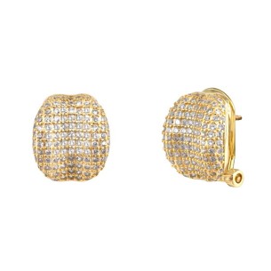 Pendientes Plata de Ley Dorada con Circonitas OMEGA