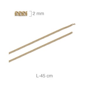 Cadena Acero Dorado 2 mm x 45 cm 2