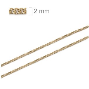 Cadena Acero Dorado 2 mm x 45 cm
