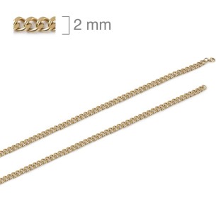 Cadena Acero Dorado 2 mm x 50 cm