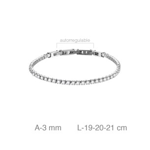 Pulsera Acero Riviere con Circonita Blanca 2