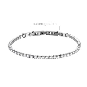 Pulsera Acero Riviere con Circonita Blanca