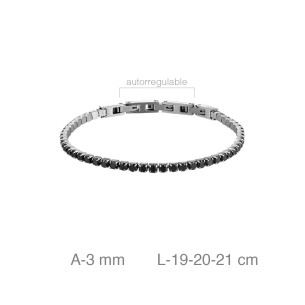 Pulsera Acero Riviere con CirconItas Negras 2