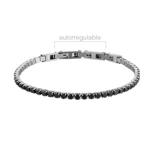 Pulsera Acero Riviere con CirconItas Negras