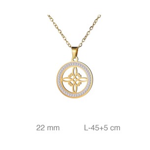 Gargantilla Acero Nudo de Brujas con Circonitas 2