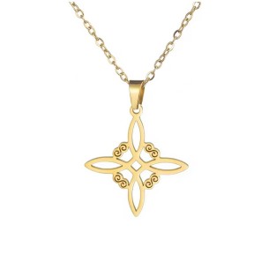 Gargantilla Acero Dorado Nudo de Brujas