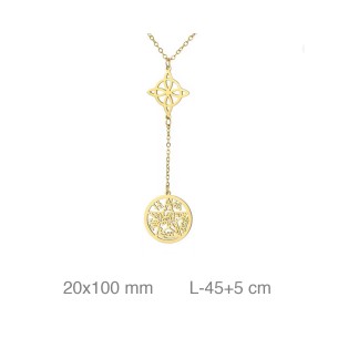 Gargantilla Acero Dorado Nudo de Brujas Tetragramaton 2