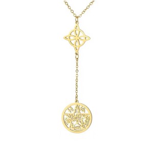 Gargantilla Acero Dorado Nudo de Brujas Tetragramaton