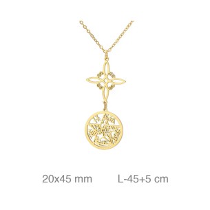 Gargantilla Acero Dorado de Nudo de Brujas Tetragramaton 2