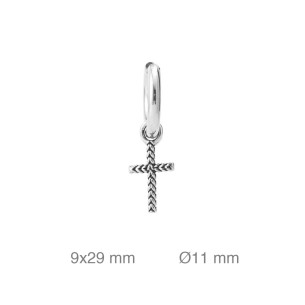 Aro Acero con Cruz Colgante  (Venta por unidad) 2