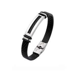 Pulsera Acero y Cuero