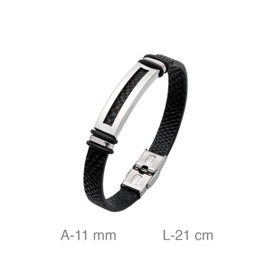 Pulsera Acero y Cuero 2