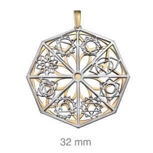 Colgante Plata Bicolor Mándala 32 mm 2