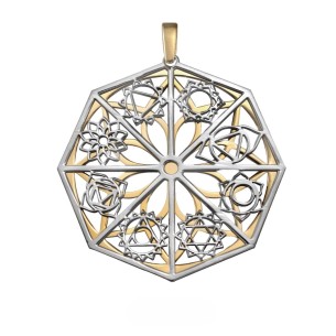 Colgante Plata Bicolor Mándala 32 mm