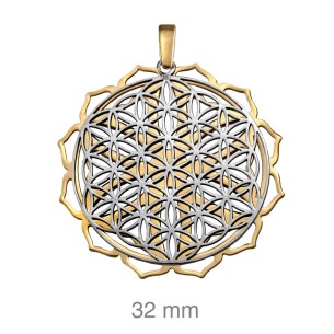 Colgante Plata Bicolor Reversible Mándala 32 mm 2