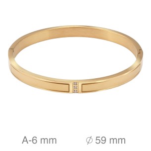 Pulsera Acero Dorado Rigida 2