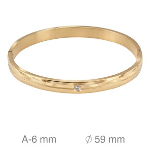 Pulsera Acero Dorado Rígida 2