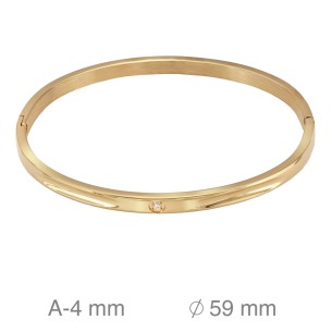Pulsera Acero Dorado Rígida 2