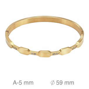 Pulsera Acero Dorado Rígida 2