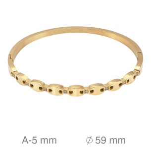 Pulsera Acero Dorado Rígida 2