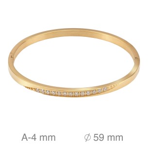 Pulsera Acero Dorado Rígida 2