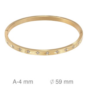 Pulsera Acero Dorado Rígida 2