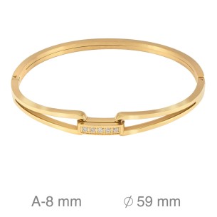 Pulsera Acero Dorado Rígida 2