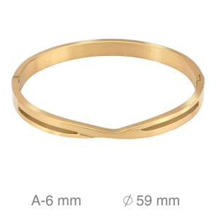 Pulsera Acero Dorado Rígida 2