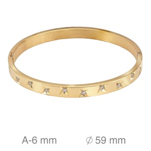 Pulsera Acero Dorado Rígida 2