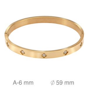 Pulsera Acero Dorado Rígida 2