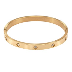 Pulsera Acero Dorado Rígida
