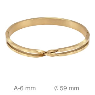 Pulsera Acero Dorado Rígida 2