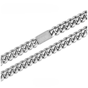 Cadena Acero con Circonitas 56 cm