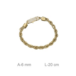 Pulsera Acero Salomónico con Circonitas 20 cm 2